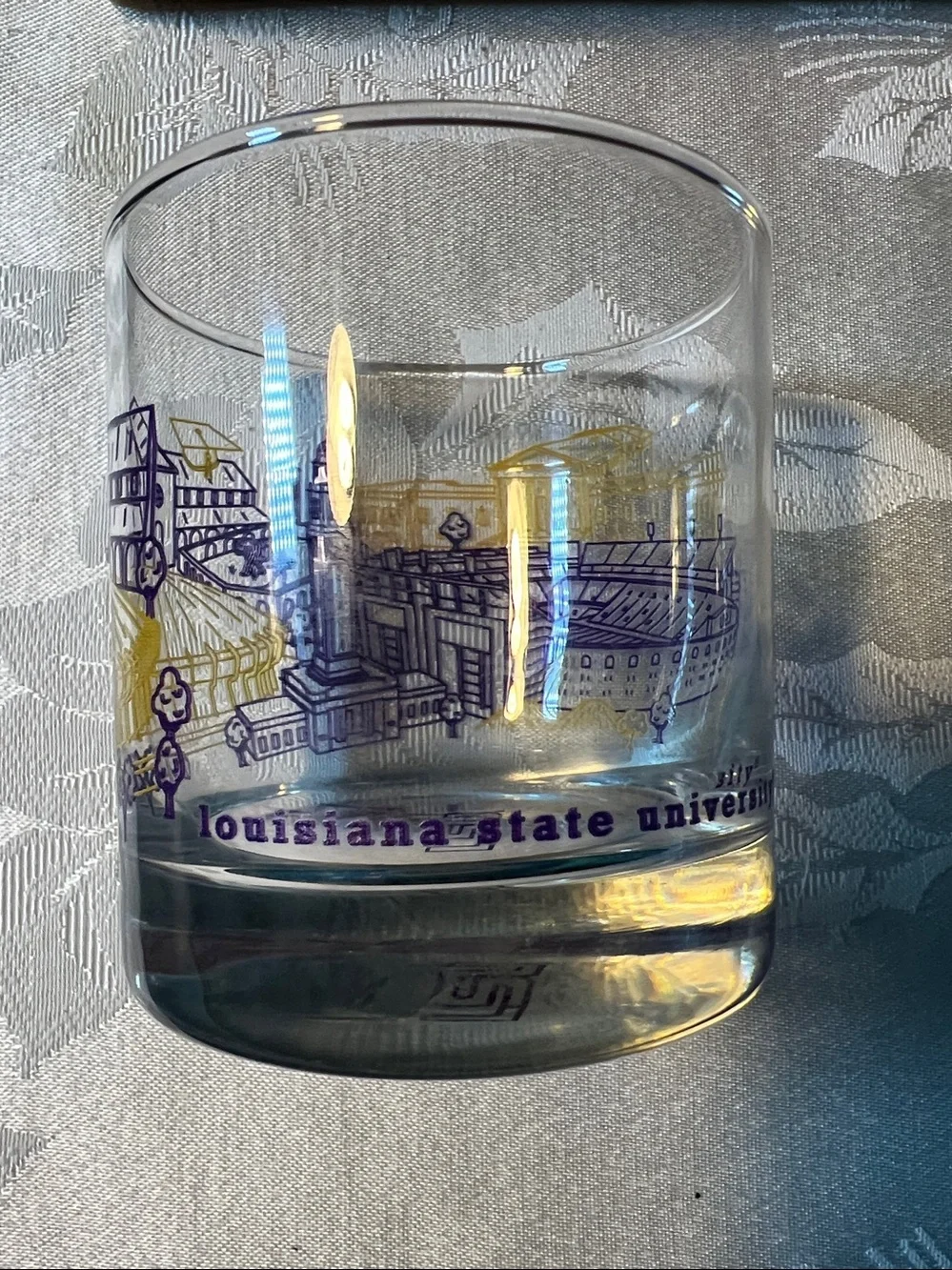 LSU College Cityscape Rock Glasses New in Box